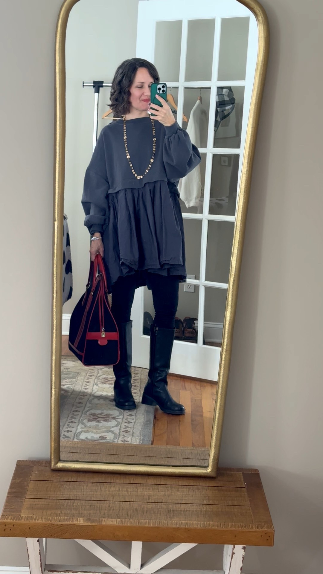 Winter outfit today~ Free People dress, fleeced lined tights, waterproof boots 👢 Vintage bag

#LTKOver40 #LTKmomlife #LTKSeasonal