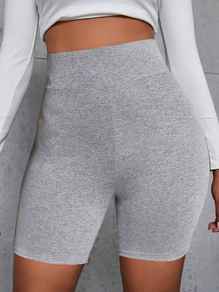 Wideband Waist Solid Biker Shorts | SHEIN