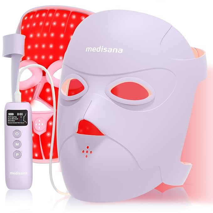 Medisana 3D Red Light Therapy Mask for Face, 336 LEDs Light Therapy Mask with 3 Modes - NIR 830nm... | Amazon (US)