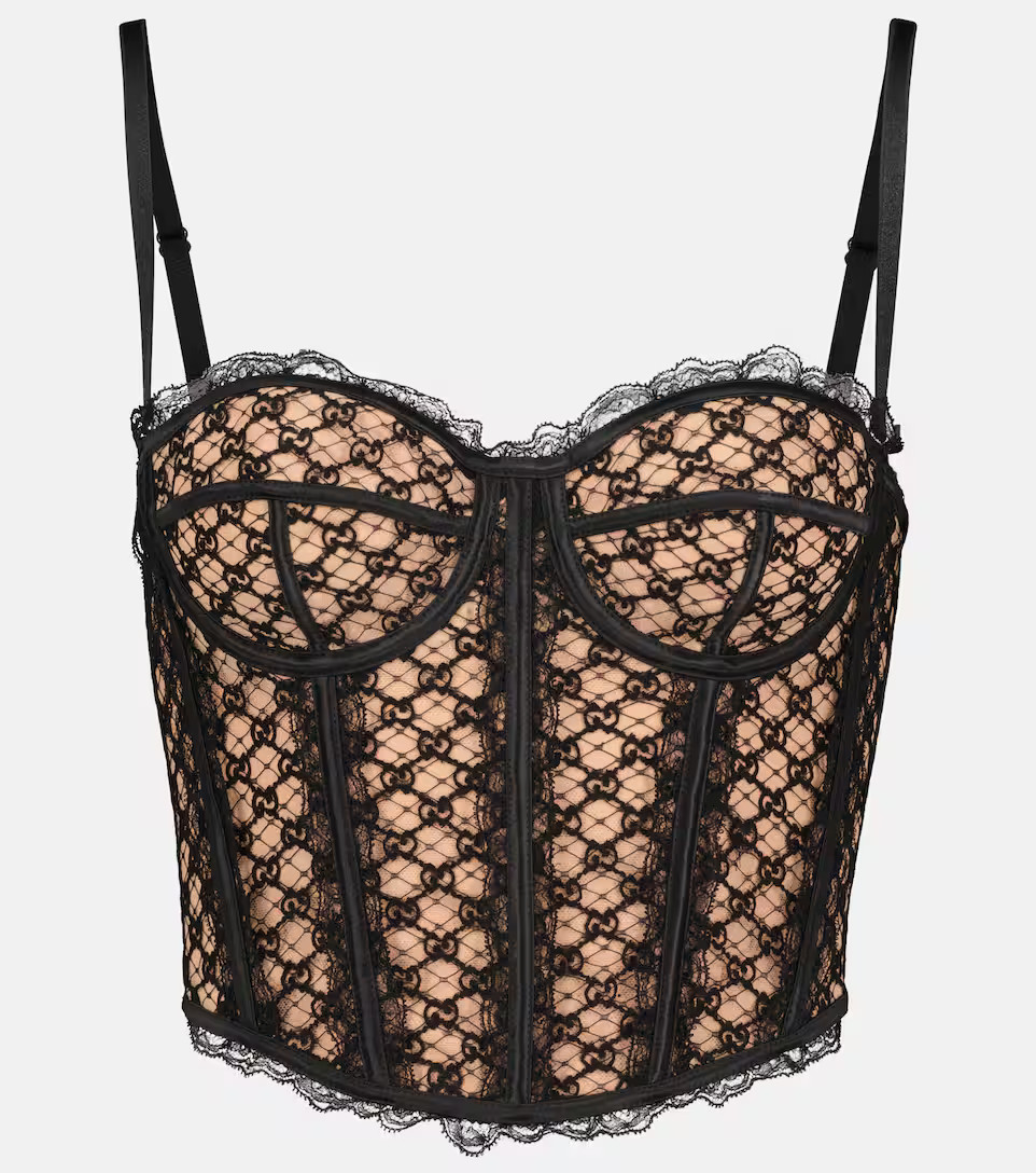GG mesh and lace bustier | Mytheresa (DACH)