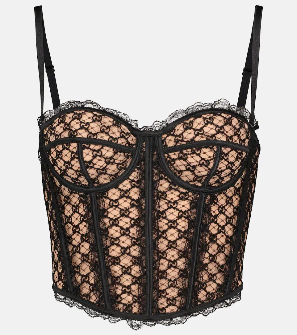 GG mesh and lace bustier | Mytheresa (DACH)