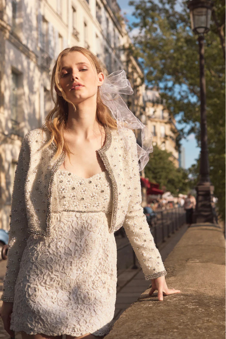 Cosmos Beaded Cropped Jacket | LoveShackFancy