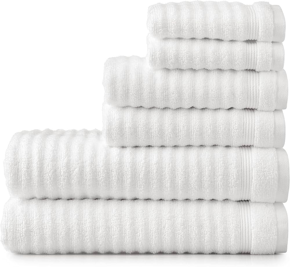 Amazon.com: MARTHA STEWART 100% Cotton Bath Towels Set Of 6 Piece, 2 Bath Towels, 2 Hand Towels, ... | Amazon (US)