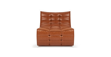 Sienna Armless Premium Aniline Leather Lounger | Manhattan Home Design