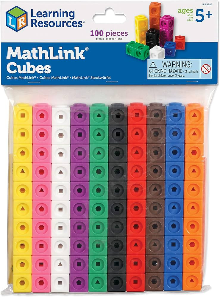 Learning Resources MathLink Cubes - Set of 100 Cubes, Ages 5+ Kindergarten, STEM Activities, Math... | Amazon (US)