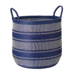 Round Seagrass Bin with Handles | The Container Store
