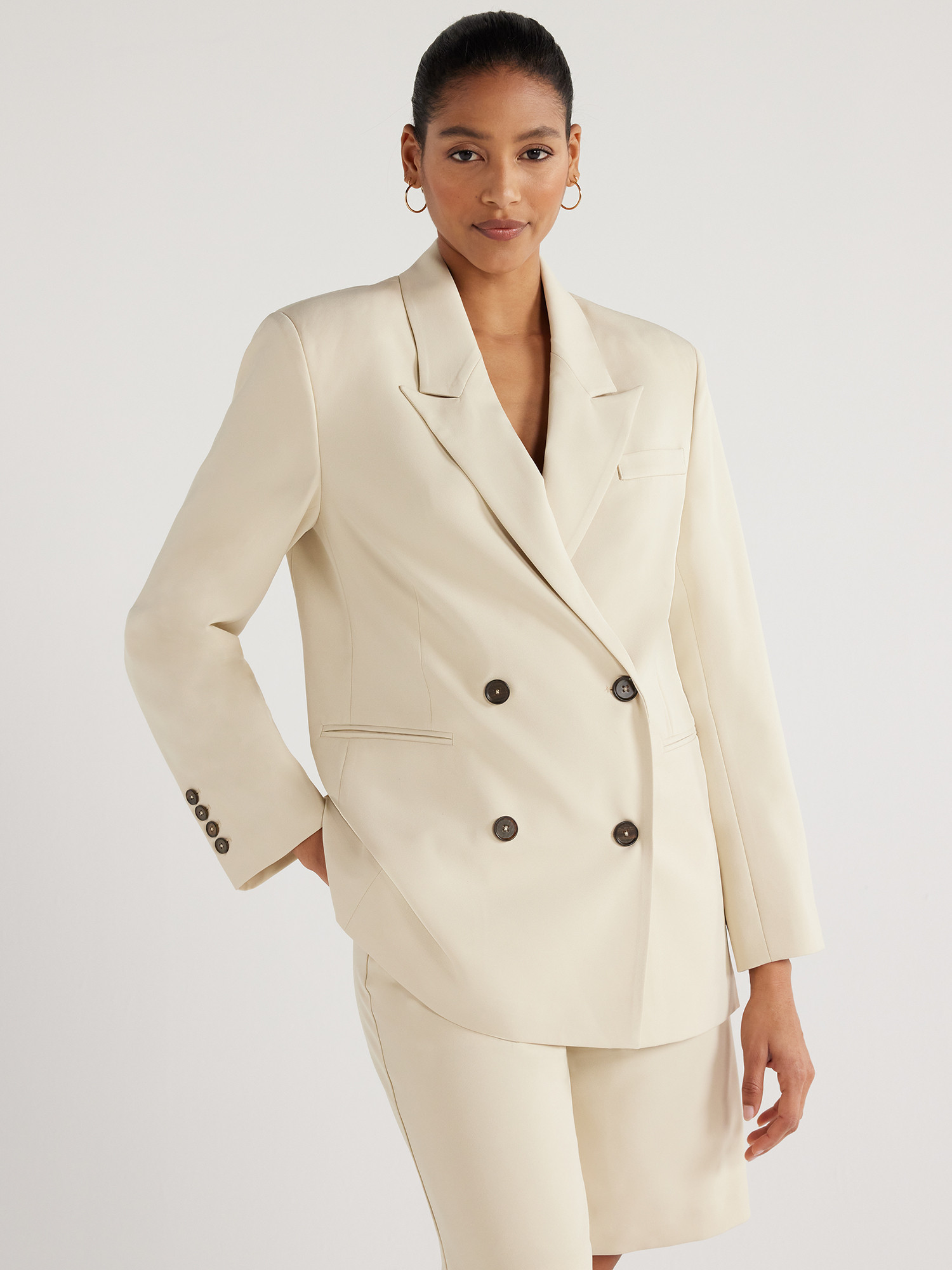 Scoop Women's Oversized Slouchy Double Breasted Blazer, Sizes XS-XXL | Walmart (US)