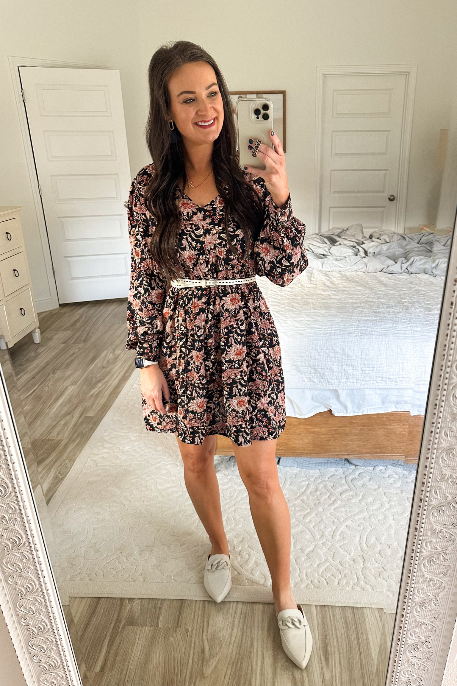 Loving this affordable Target dress for fall! Perfect for the transition to cooler days, and easy to layer. Style with flats, booties or with tall boots and a sweater for colder days. Fits tts. Im wearing a small.

#LTKfindsunder50 #LTKHoliday #LTKstyletip