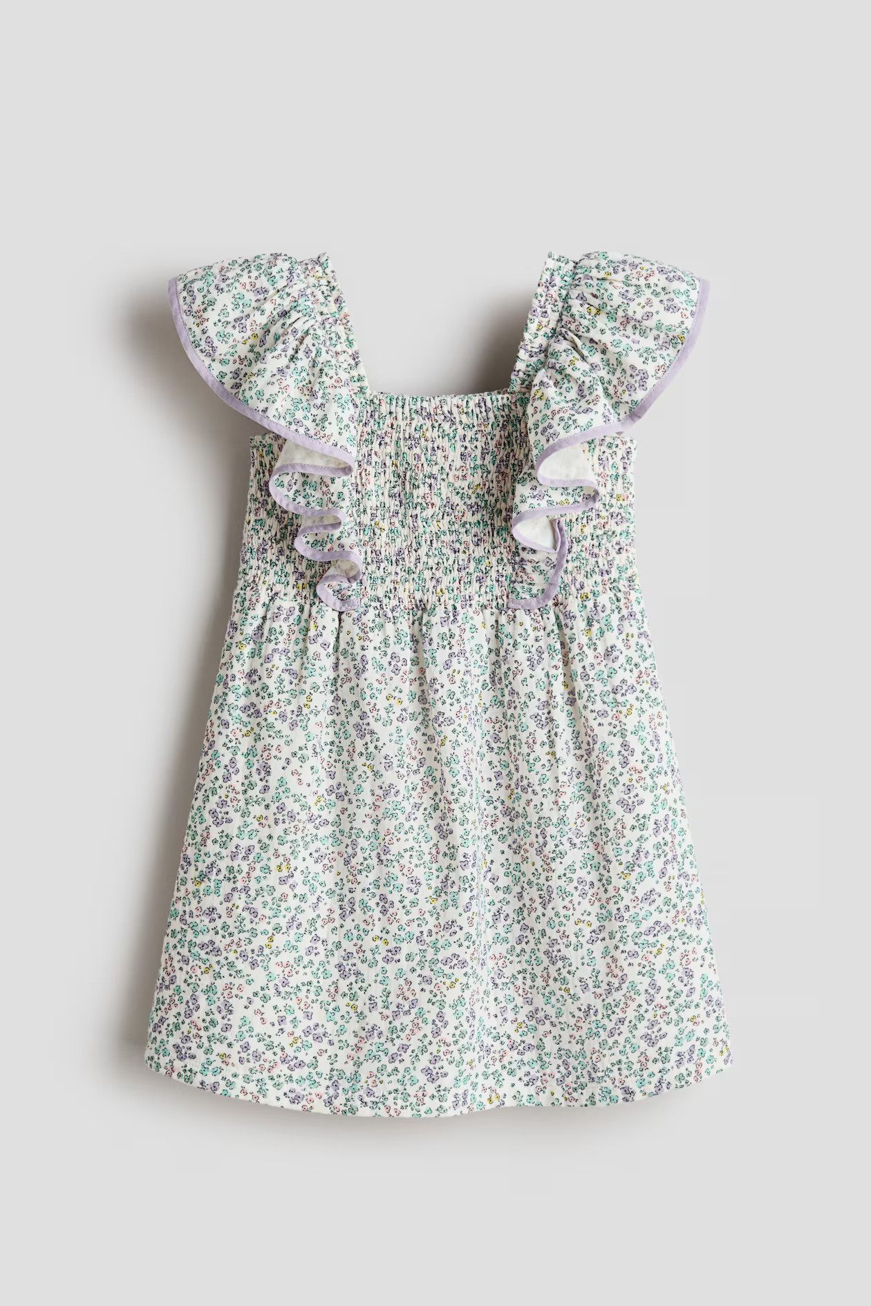 Smocked flounce-trimmed dress | H&M (US + CA)
