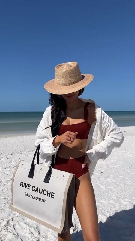 Resort wear / beach vacation 
Hunza g bikini similar
Free people linen shirt
Lack of color Paloma hat
Saint Laurent linen tote 

#LTKstyletip #LTKfindsunder100 #LTKswim