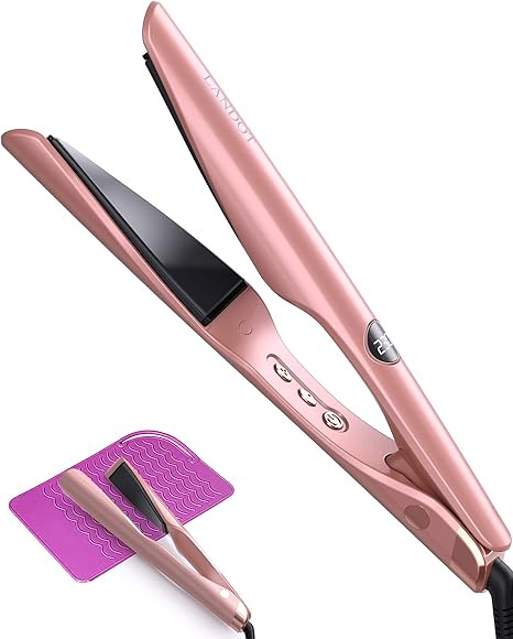 LANDOT 2-in-1 Hair Straightener and Curling Iron: Twist Flat Iron Curler for Curl Wave Straighten... | Amazon (US)