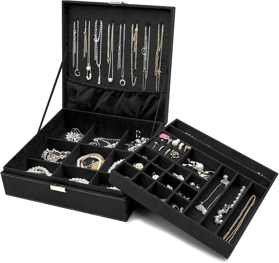 ProCase Jewelry Box Organizer for Women Girls, Two Layer Jewelry Display Storage Holder Case for ... | Amazon (US)