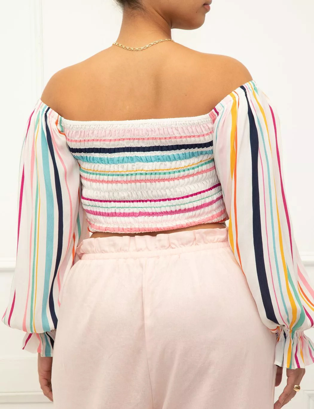 ELOQUII Elements Smocked Off The Shoulder Top | Eloquii