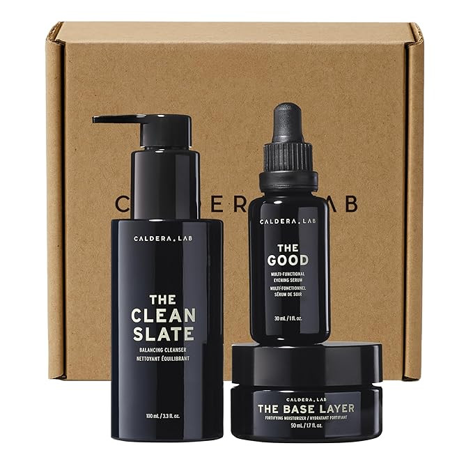 Caldera + Lab Men’s Skincare Set – The Regimen Rich: Cleanser, Moisturizer & Night Serum | Hy... | Amazon (US)