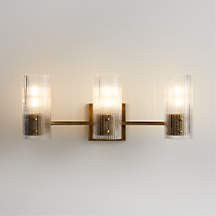 Soleil Fluted Glass 3-Light Wall Sconce + Reviews | Crate & Barrel | Crate & Barrel