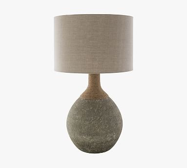 Caldonia Hand-Blown Glass & Woven Table Lamp (32") | Pottery Barn (US)