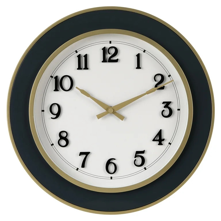 Better Homes & Gardens 15.50 Inches Indoor Modern Designed Wall Clock, Raised Arabic Numbers | Walmart (US)
