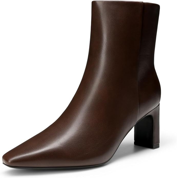DREAM PAIRS Women's Square Toe Block Heel Ankle Boots | Amazon (US)