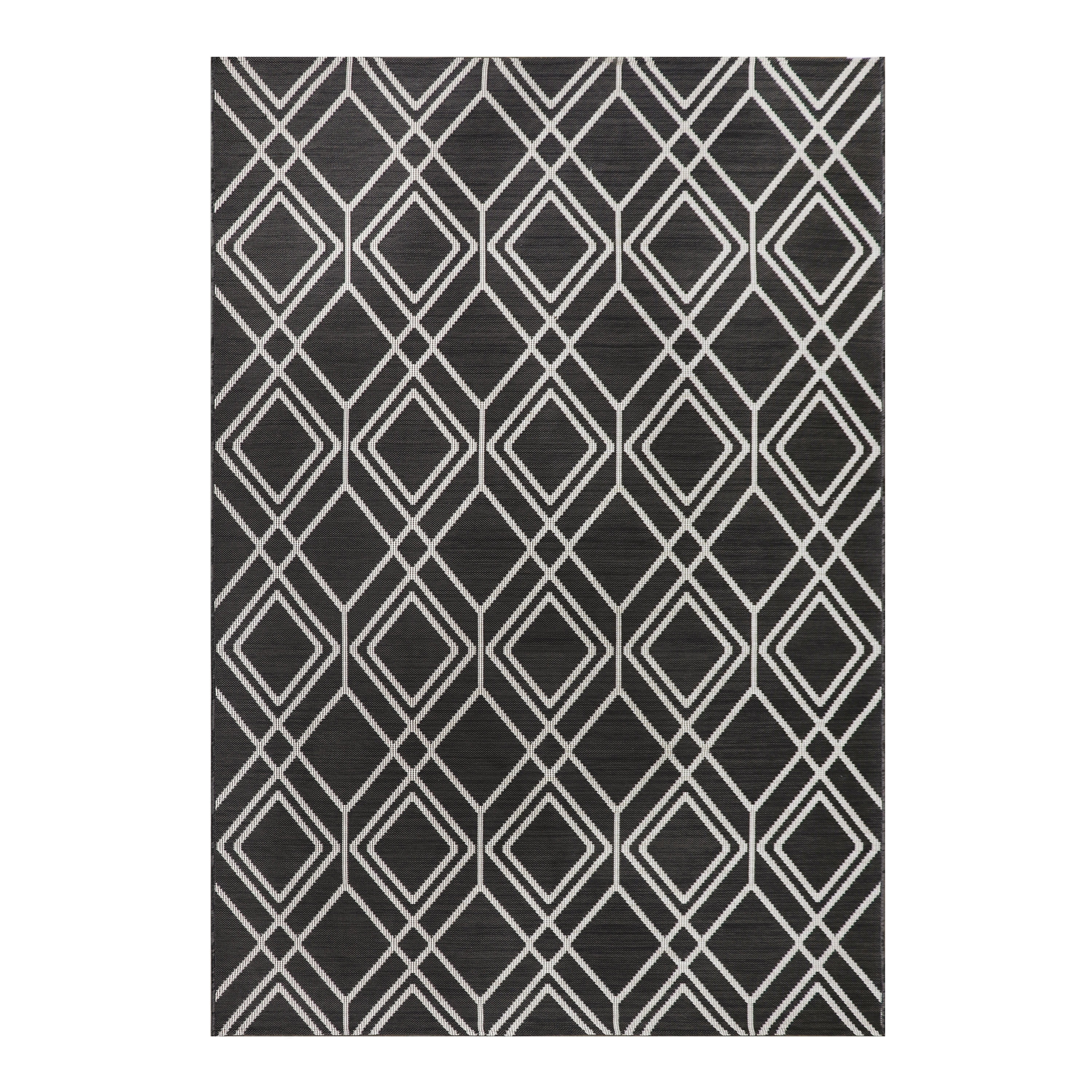 Better Homes & Gardens, Grey Diamond Geo Woven Outdoor Rug, 7X10 | Walmart (US)