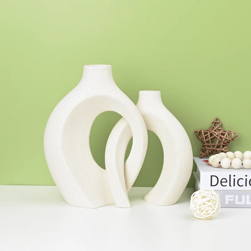 Christiam 2 Piece Handmade Ceramic Table Vase | Wayfair North America