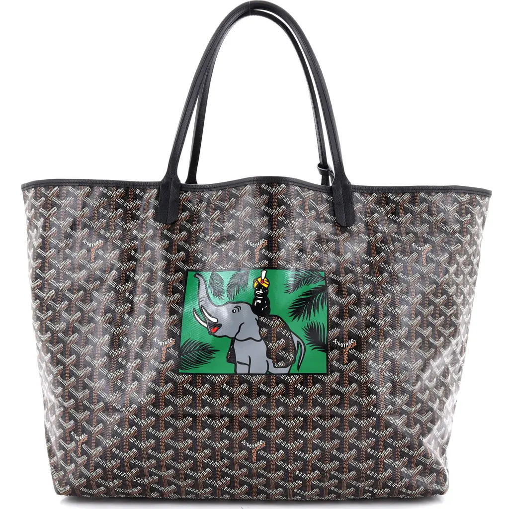 Pre-Owned Goyard Saint Louis Tote Printed Coated Canvas GM in Black at Nordstrom, Size Medium | Nordstrom