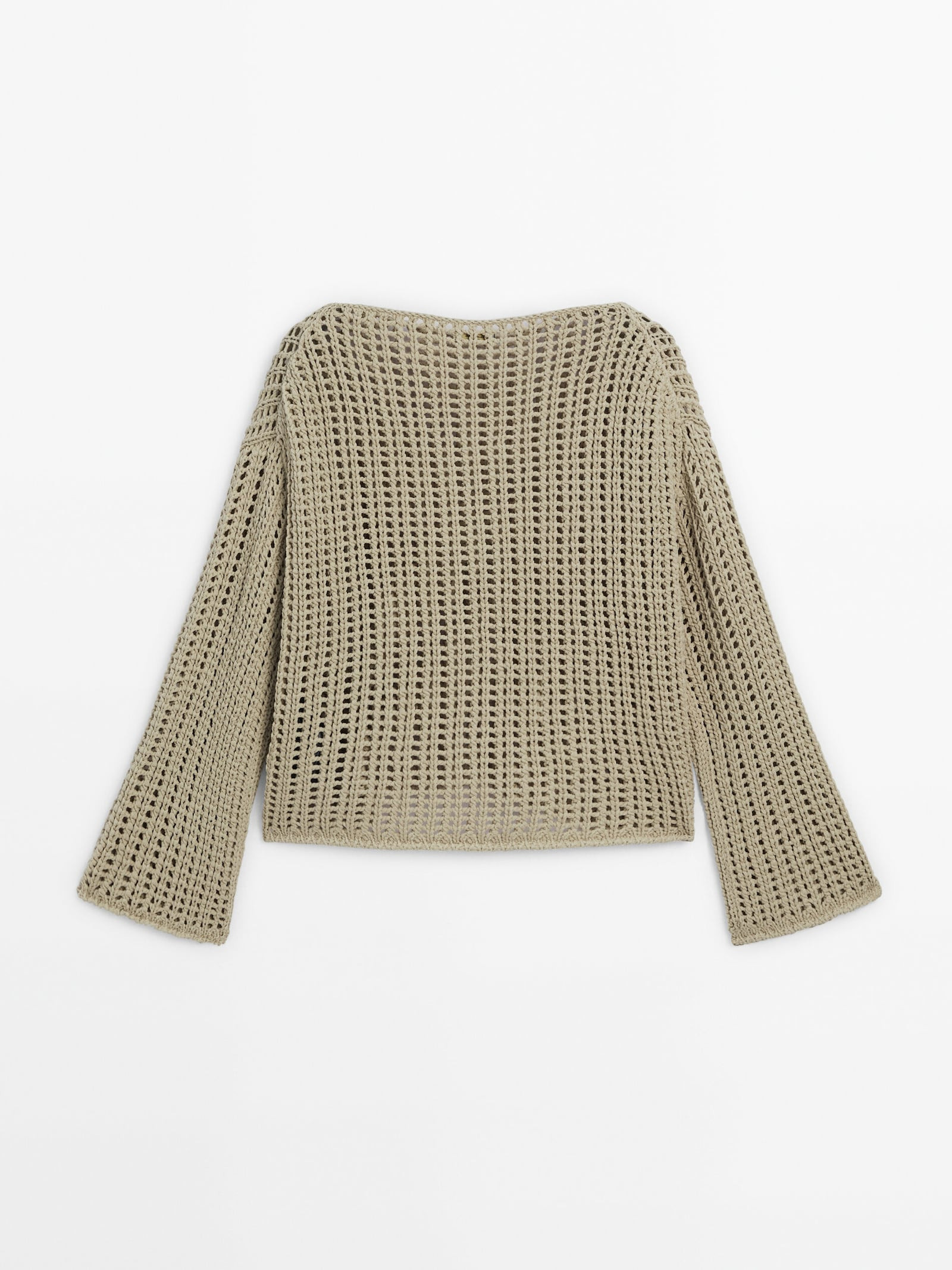 Lochstrick-Pullover mit Rundausschnitt | Massimo Dutti DE