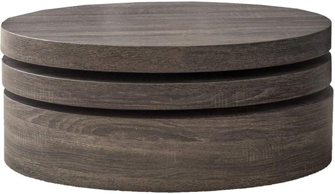 Christopher Knight Home CKH Lenox Oval Mod Rotating Wood Coffee Table, Black | Amazon (US)