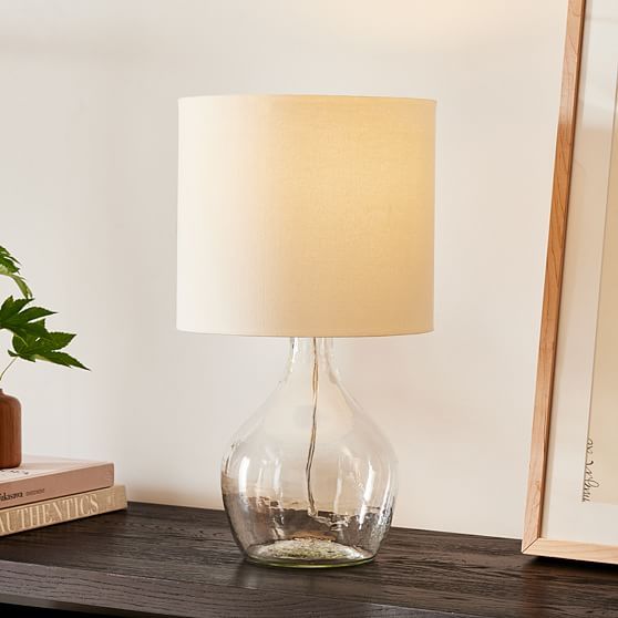 Recycled Glass Table Lamp, 21"", Clear, S/2 | West Elm (US)