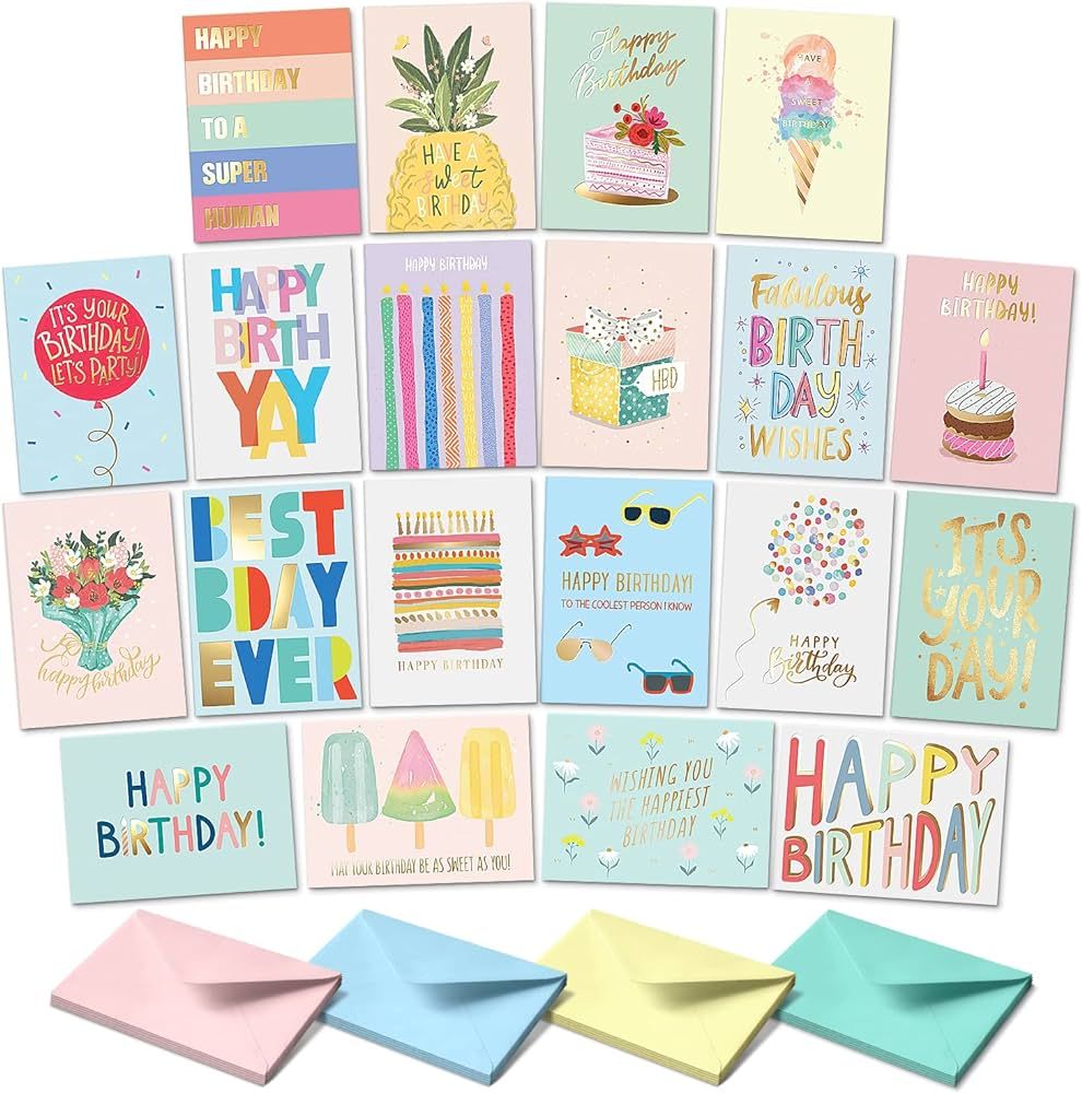 Sweetzer & Orange Birthday Cards with Envelopes and Card Assortment Box. Variety Set of 20 Assort... | Amazon (US)