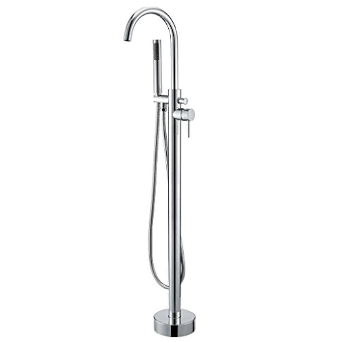 JiaYouJia Floor Mounted Clawfoot Tub Filler Shower with Hand Shower, Chrome | Amazon (US)