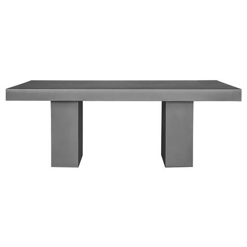 Aris Industrial Loft Grey Concrete Rectangular Outdoor Dining Table - 79"W | Kathy Kuo Home
