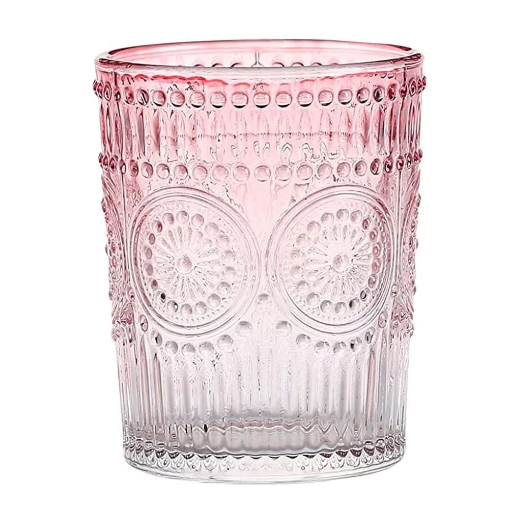 300ml Vintage Water Glasses, Romantic Drinking Glasses, Glassware Set for Juice, Beverages, Beer,... | Walmart (US)