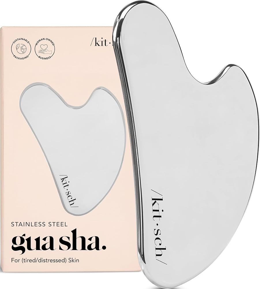 Kitsch Stainless Steel Guasha Tool for Face - Silver | Amazon (US)