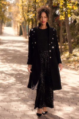 Jacqueline Coat in Black L | Ivy City Co