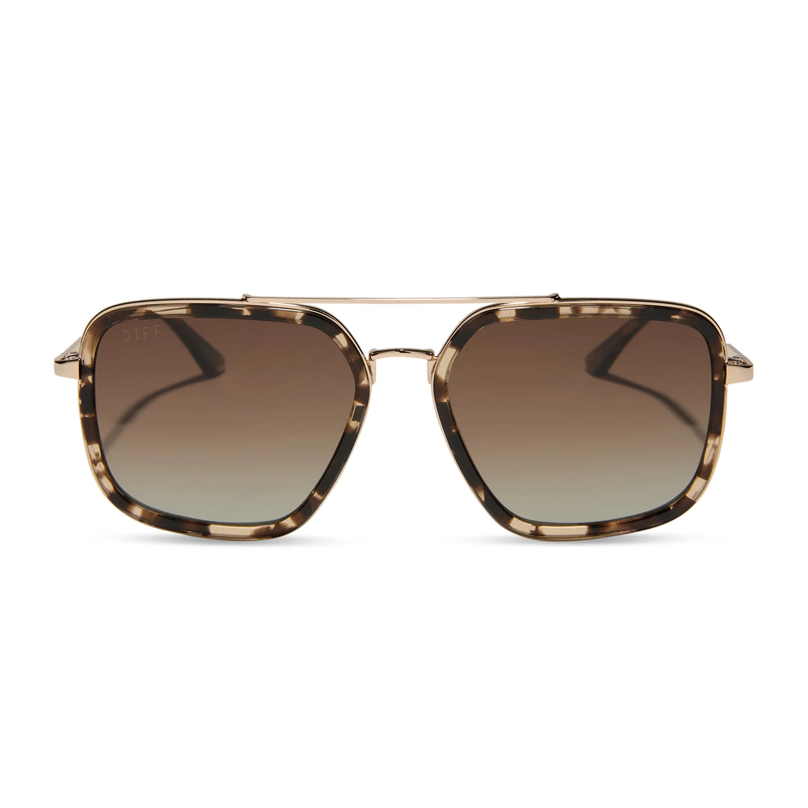 COLOR: espresso tortoise brown gradient polarized sunglasses | DIFF Eyewear