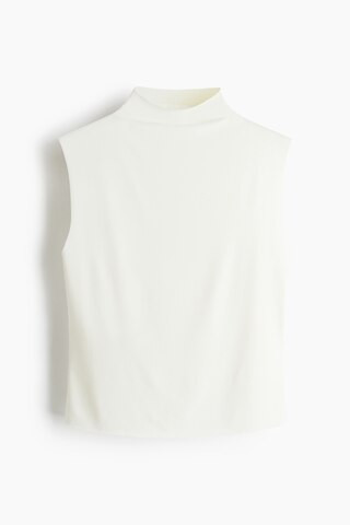 H & M - Sleeveless turtleneck top - White | H&M (UK, MY, IN, SG, PH, TW, HK)