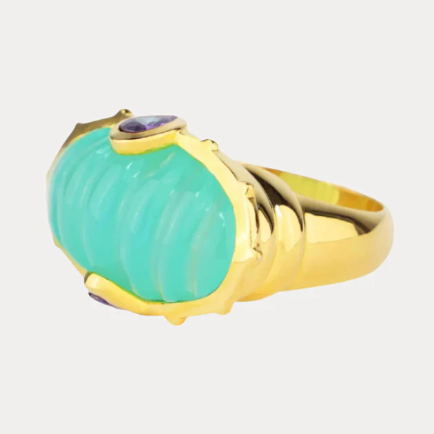 Dome Ring - Aqua Chalcedony | BuDhaGirl