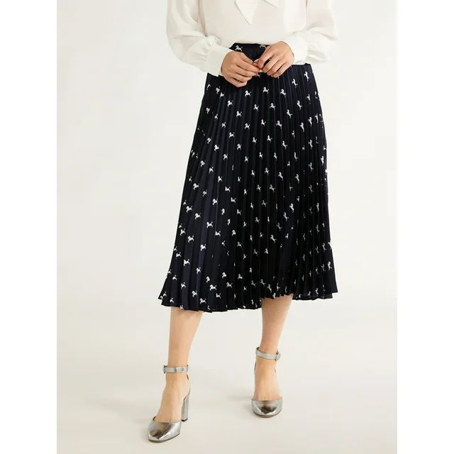 Free Assembly Women’s Pleated Midi Skirt, Sizes XS-XXL - Walmart.com | Walmart (US)