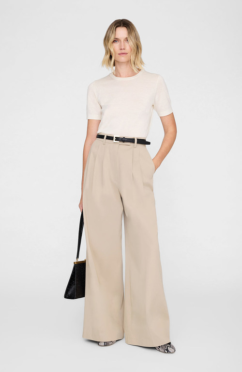 ANINE BING Lou Trouser in Beige at Nordstrom, Size 8 | Nordstrom