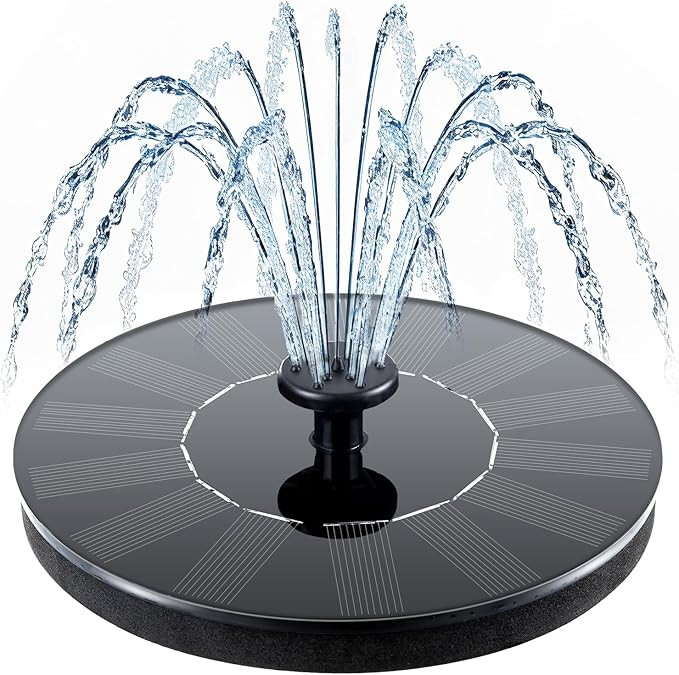 Mademax Solar Bird Bath Fountains, Upgrade 1.4W Solar Fountain Pump with 6 Nozzles, Free Standing... | Amazon (US)