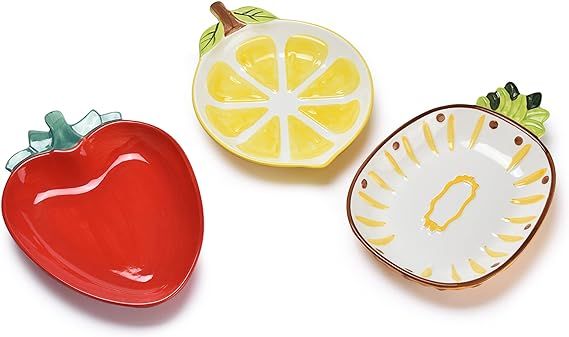 Bruntmor Multicolor Ceramic Plate Sets - Polka Dot Design - Scratch-Resistant, Non-Toxic, Lead-Fr... | Amazon (US)