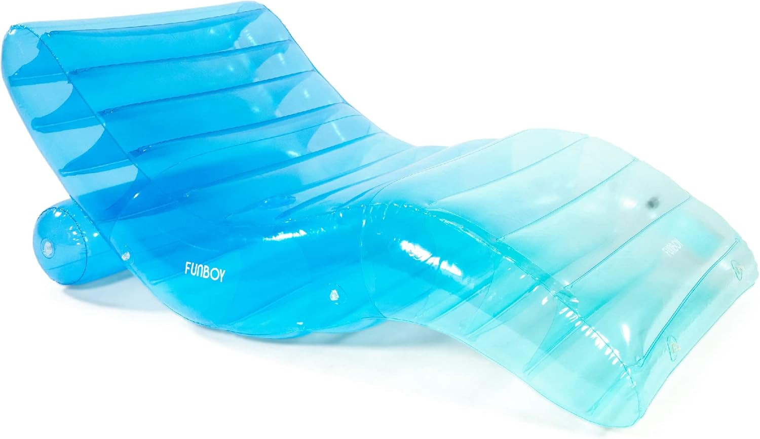 FUNBOY Giant Inflatable Luxury Tri-Color Blue Chaise Lounger, Chair Pool Float for Adults, Transp... | Amazon (US)