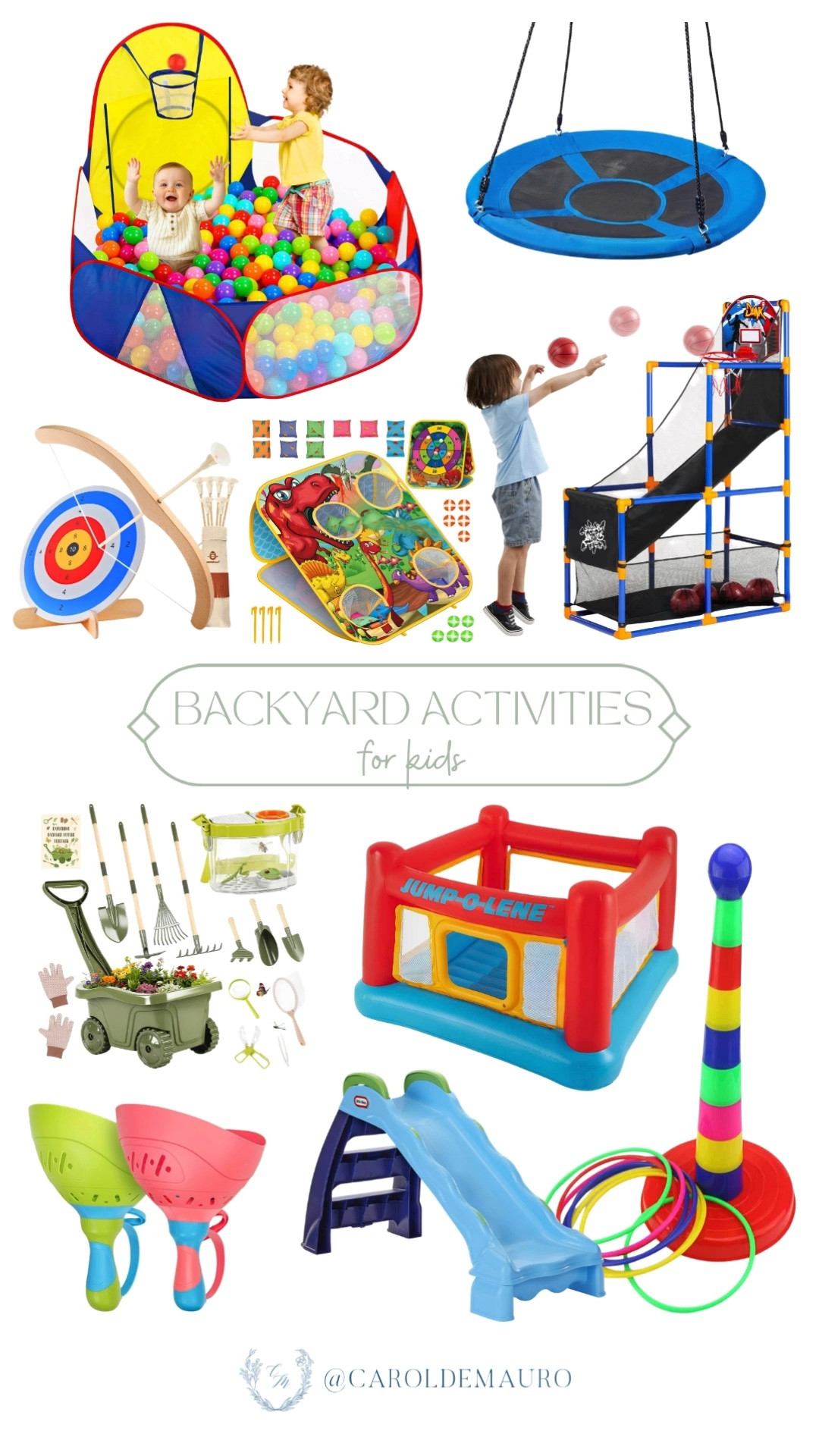 outdoor toys, summer activities, screen free activities, kids toys, toddler finds, mom approved, amazon find, ball pit, archery set, slide set, inflatable play place, gardening set for kids

#LTKKids
