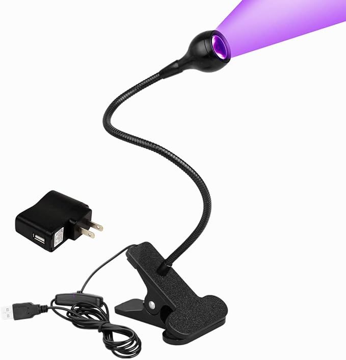 3W 395NM LED Black Light, Flexible Gooseneck Lamp, UV Blacklight for Satin Detection, Black Light... | Amazon (US)