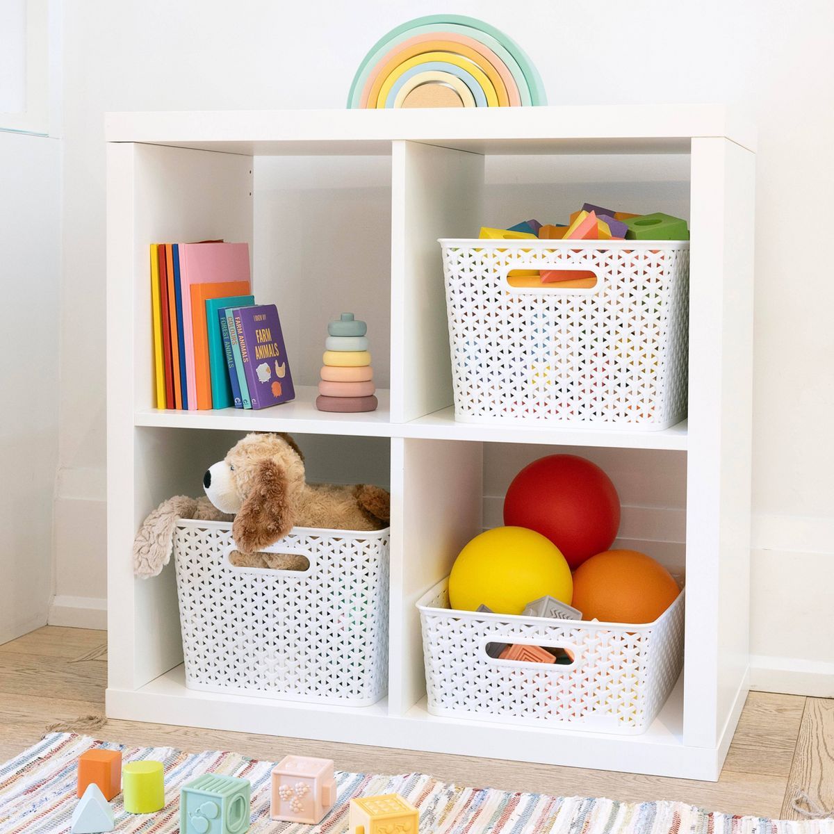 Y-Weave Medium Decorative Storage Basket White - Brightroom™ | Target