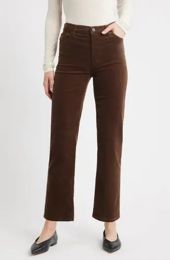 FRAME Le Sleek Corduroy Ankle Straight Leg Pants | Nordstrom | Nordstrom