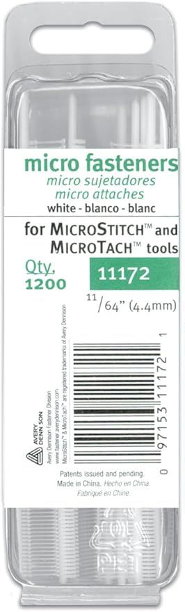 Avery Dennison 111720 4.4mm Micro Stitch Fastener Refills, White | Amazon (US)