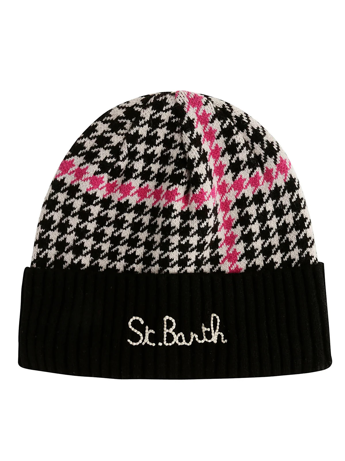 Mc2 Saint Barth Logo Embroidered Checked Knitted Beanie | Cettire Global