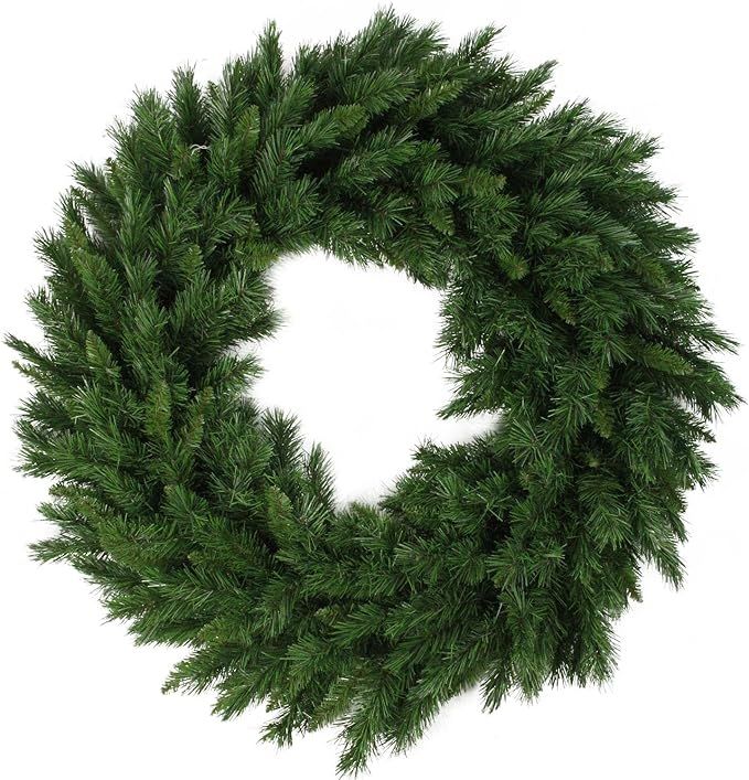 Lush Mixed Pine Artificial Christmas Wreath, 24-Inch, Unlit | Amazon (US)
