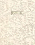 Notebook: Tan Cream Color Alligator Skin Style - Embossed Style Lettering - Softcover | 150 College- | Amazon (US)
